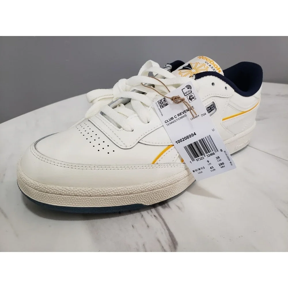 NEW NO BOX Reebok Club C Revenge Chalk Blue Yellow 100208994 Mens Size 10